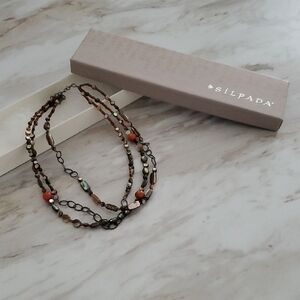 Silpada Brown and Green Beaded Necklace